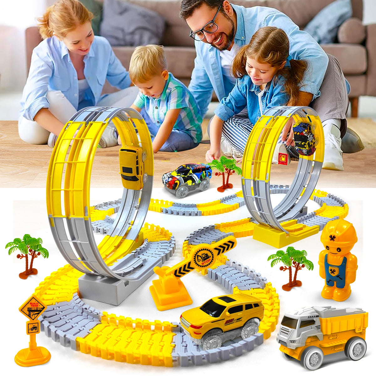Pista Flexível com Carrinhos
