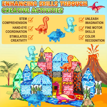 Blocos Magnéticos Dinossauro