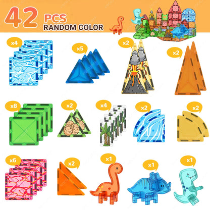 Blocos Magnéticos Dinossauro