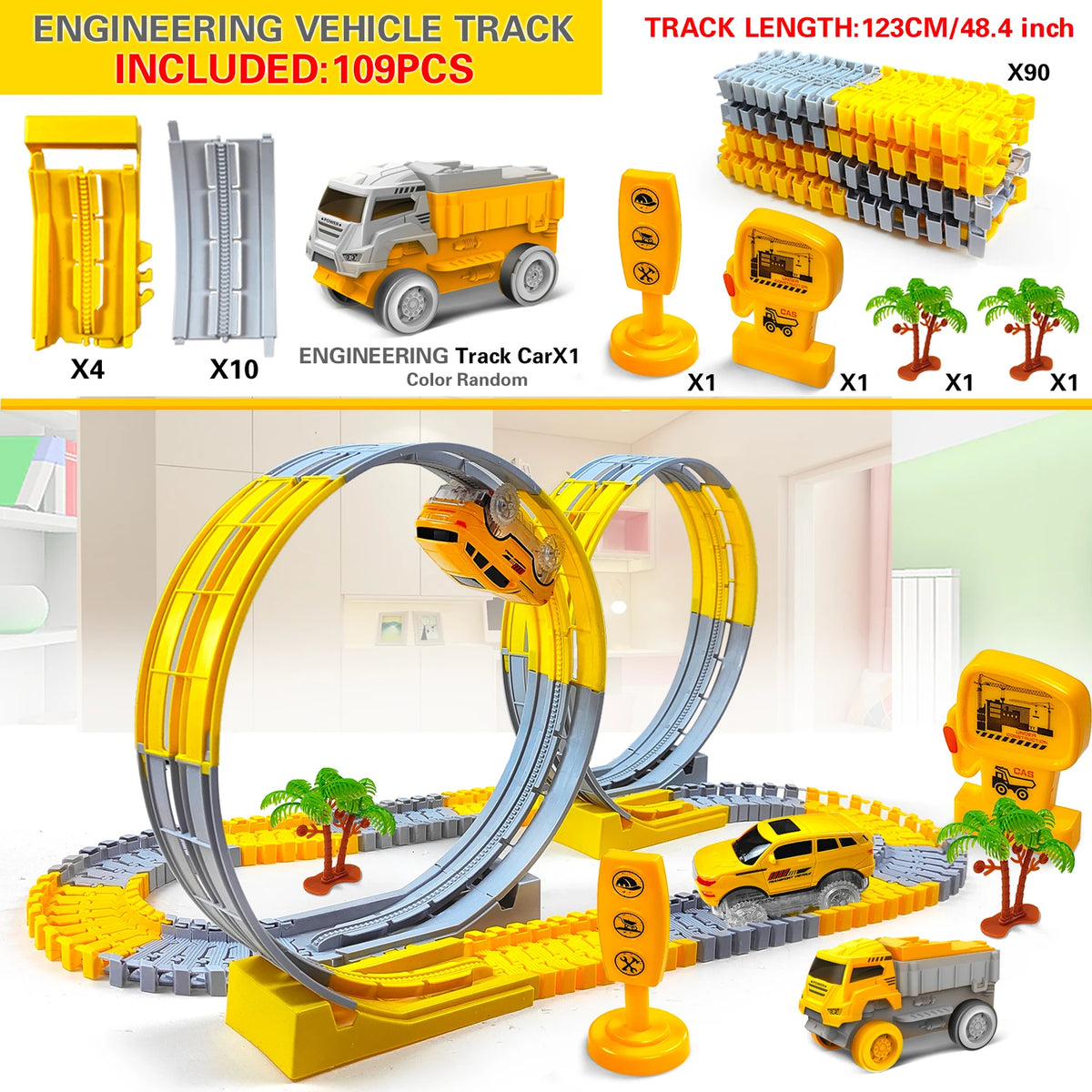 Pista Flexível com Carrinhos
