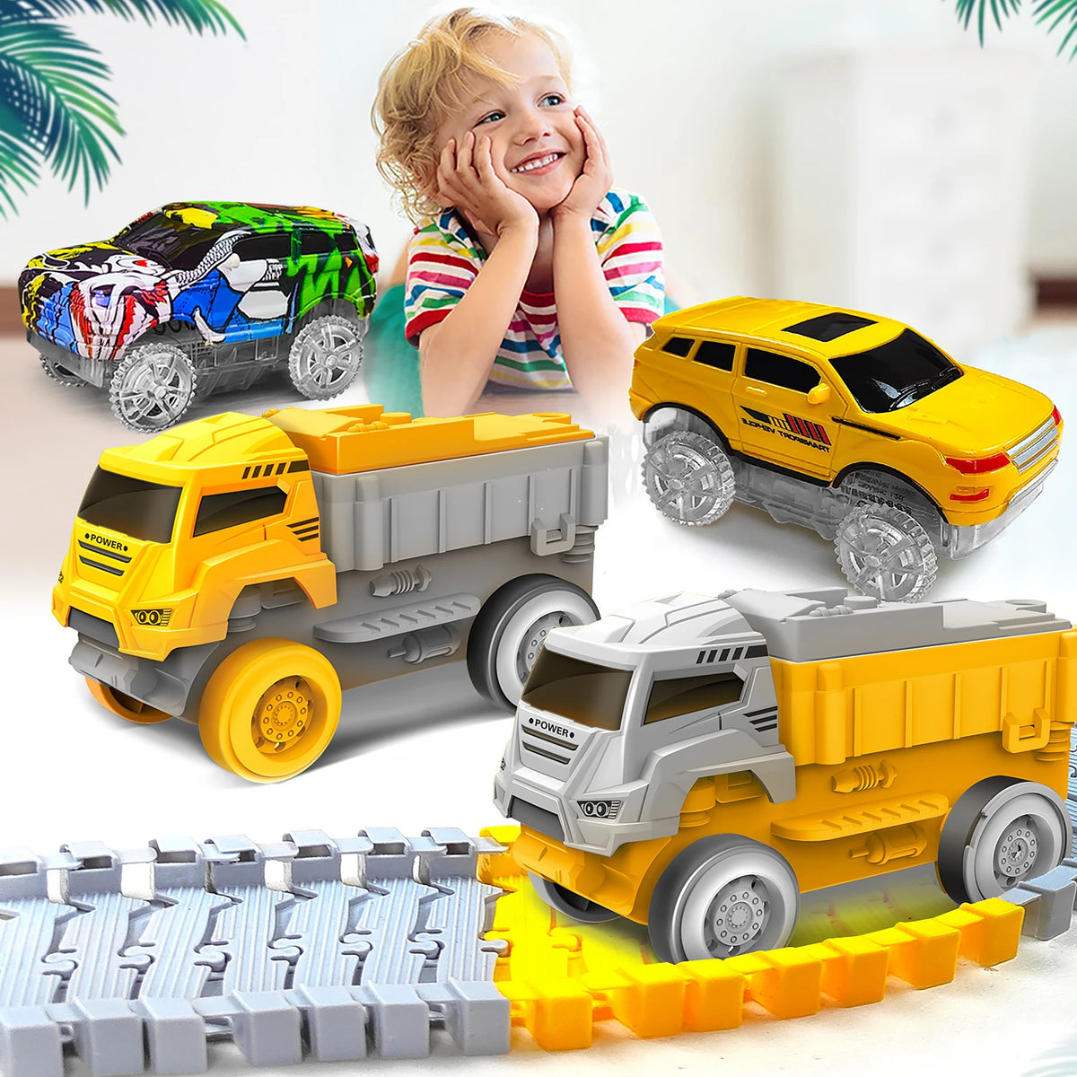 Pista Flexível com Carrinhos